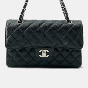 Chanel Black Caviar Leather Small Classic Flap Chain Shoulder Bag, Shoulder Bags - Luxury Closet catalog
