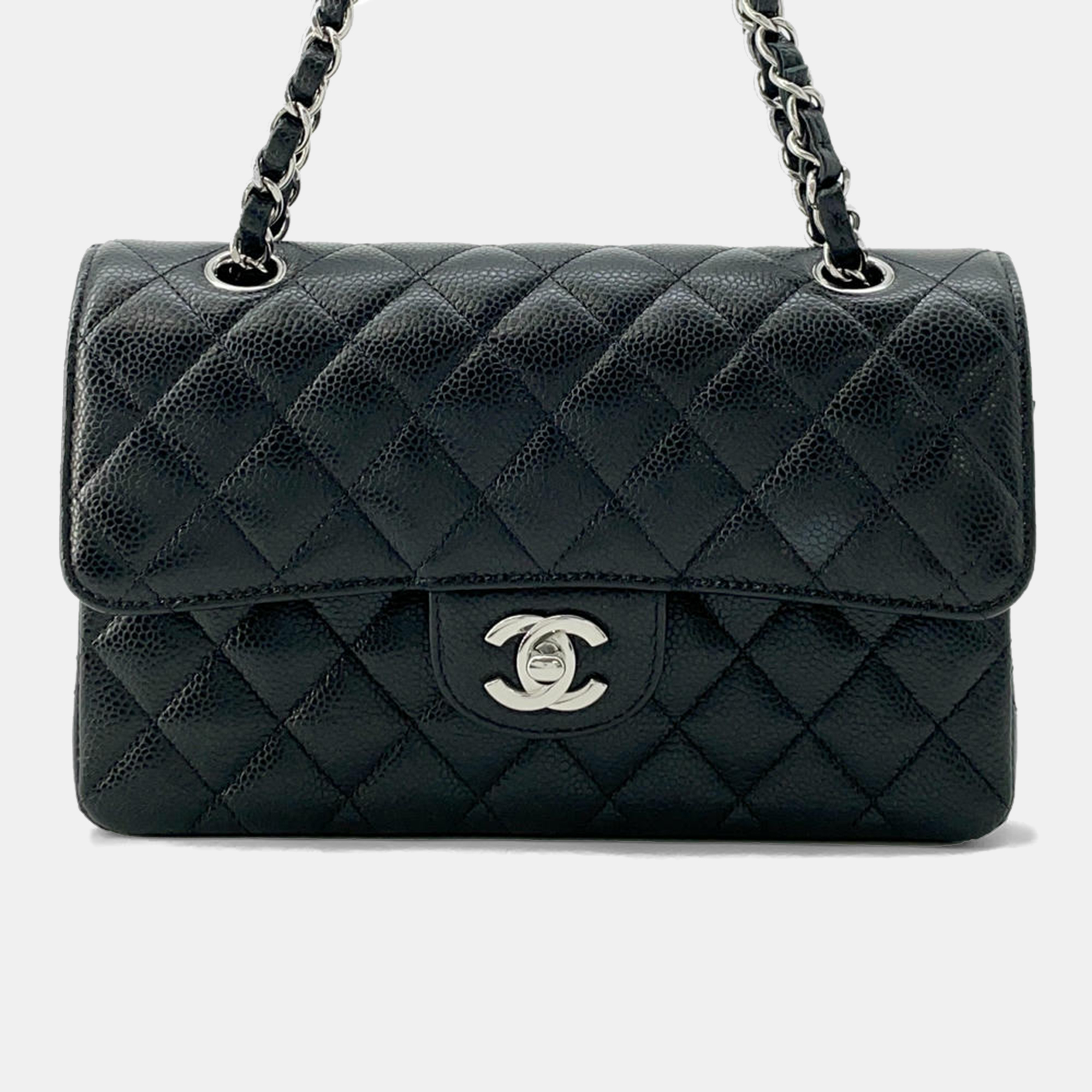 Chanel Black Caviar Leather Small Classic Flap Chain Shoulder Bag, Shoulder Bags - Luxury Closet catalog