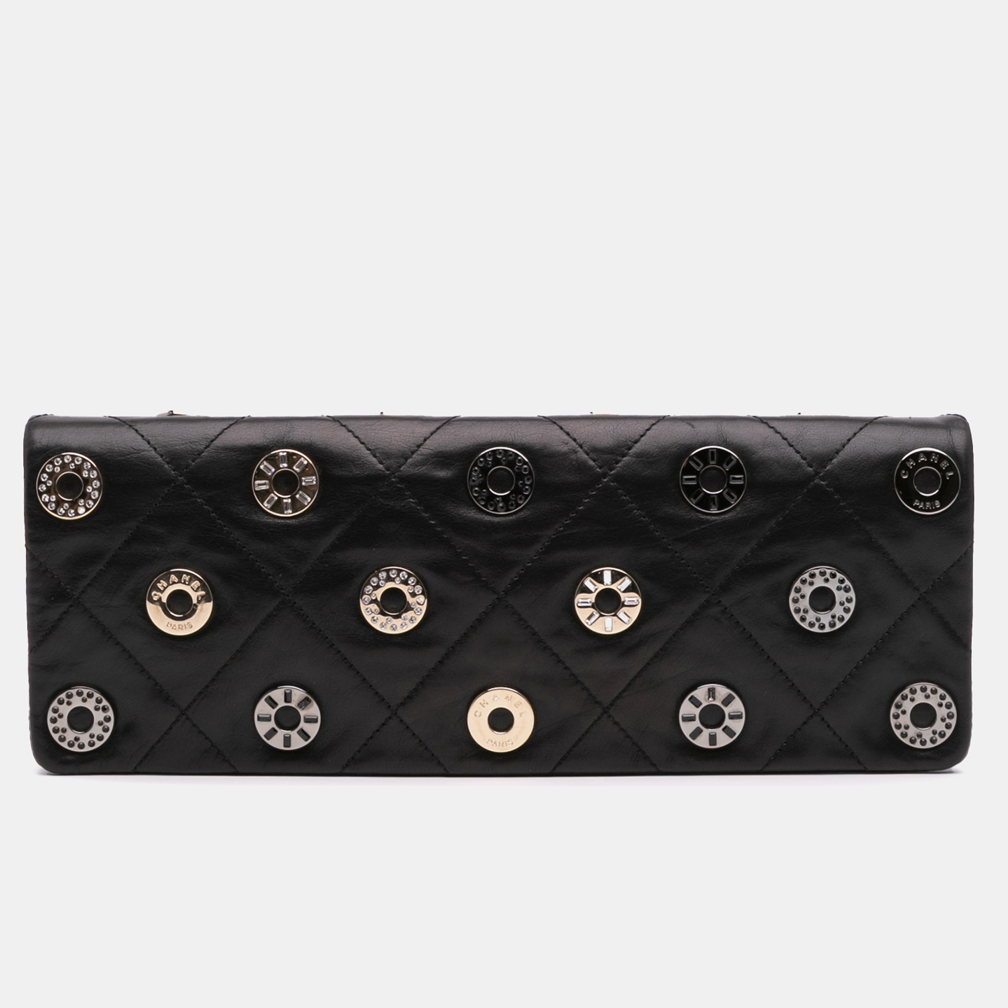 Chanel Black Quilted Calfskin Star Attitude Grommet Fold Over Clutch, Clutches & Special Occasion Bags - Luxury Closet catalog