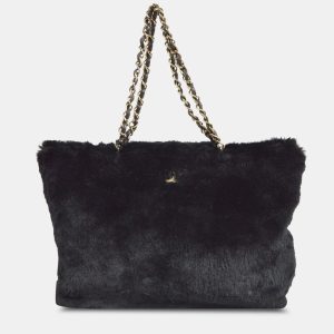 Chanel Black Fur Leather Chain Tote Bag, Tote Handbags - Luxury Closet catalog