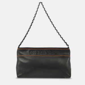 Chanel Black/Orange Lambskin Leather Shoulder Bag, Shoulder Bags - Luxury Closet catalog