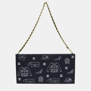 Chanel Black Canvas Icon Chain Handbag, Handbags - Luxury Closet catalog
