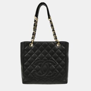 Chanel Black Calfskin Petite Shopping Tote Tote Bag, Tote Handbags - Luxury Closet catalog