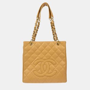 Chanel Beige Leather Petite Shopping Tote Bag, Tote Handbags - Luxury Closet catalog