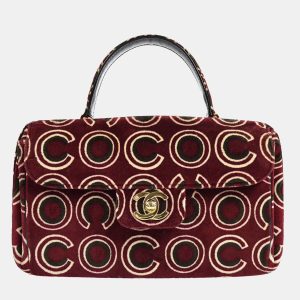 Chanel Bordeaux Velvet Coco Top Handle Bag, Satchels - Luxury Closet catalog