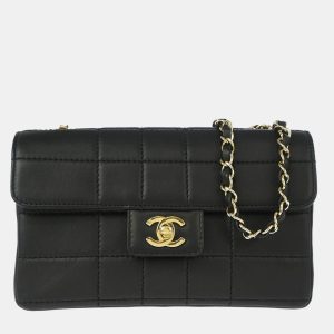 Chanel Black Leather Choco Bar Flap Shoulder Bag, Handbags - Luxury Closet catalog