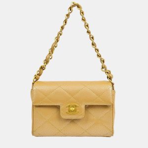 Chanel Beige Caviar Leather Chain Flap Bag, Handbags - Luxury Closet catalog