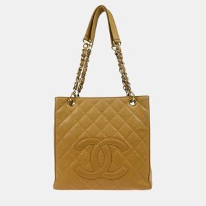 Chanel Beige Caviar Leather Petite Shopping Tote Bag, Tote Handbags - Luxury Closet catalog