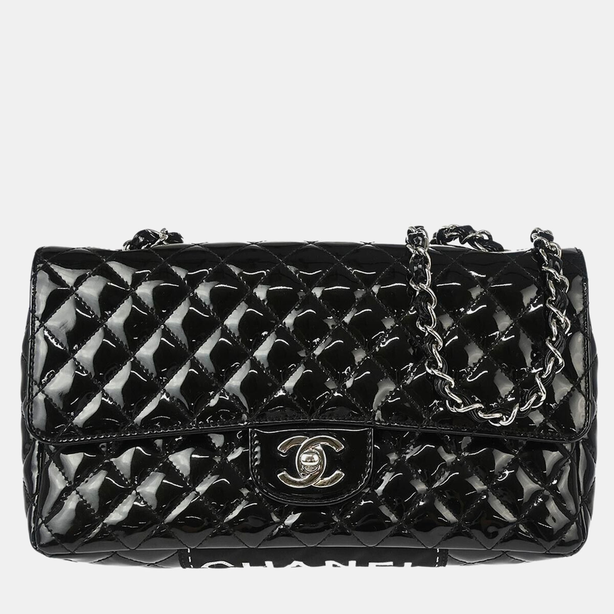 Chanel Black Patent Leather Single Flap Shoulder Bag, Shoulder Bags - Luxury Closet catalog