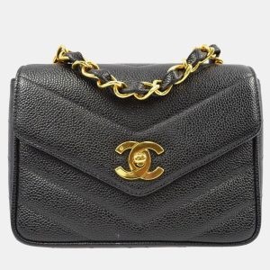 Chanel Black Calfskin Chevron Mini Square Shoulder Bag, Shoulder Bags - Luxury Closet catalog