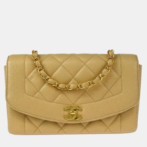 Chanel Beige Calfskin Small Diana Shoulder Bag, Shoulder Bags - Luxury Closet catalog
