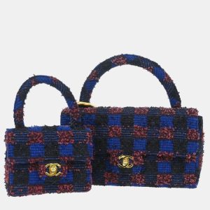 Chanel Blue Tweed Classic Single Flap Two-in-One Flap Bag Set, Shoulder Bags - Luxury Closet catalog