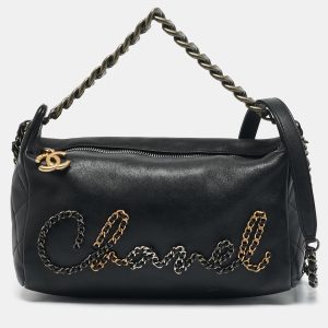Chanel Black Leather Chain Signature Bag, Shoulder Bags - Luxury Closet catalog