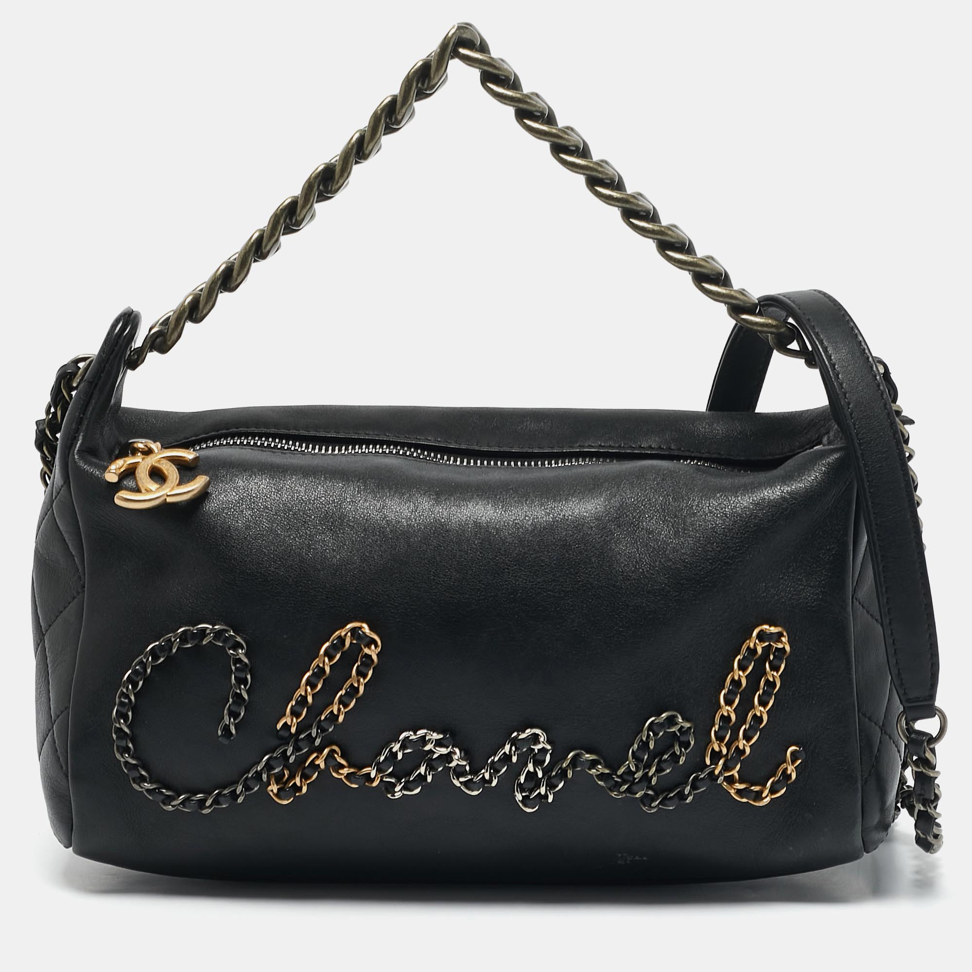 Chanel Black Leather Chain Signature Bag, Shoulder Bags - Luxury Closet catalog