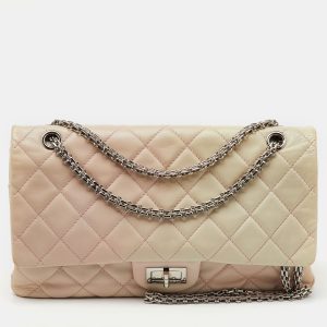 Chanel White/Pink Ombre Quilted Leather 2.55 Classic Reissue 277 Flap Bag, Shoulder Bags - Luxury Closet catalog