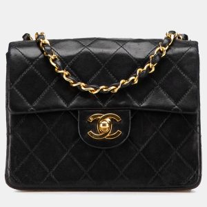 Chanel Black Mini Square Classic Lambskin Single Flap, Shoulder Bags - Luxury Closet catalog