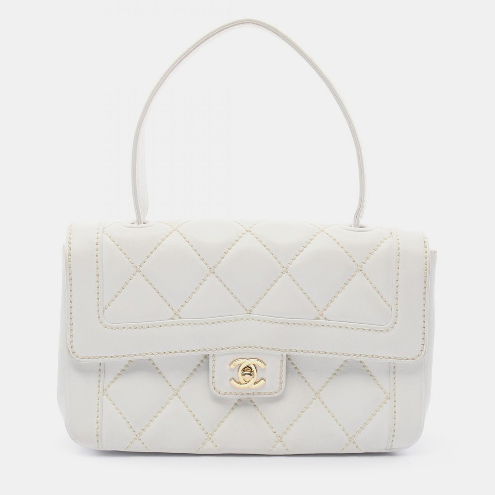 Chanel White Leather Wild Stitch CC Coco Top Handle bag, Satchels - Luxury Closet catalog