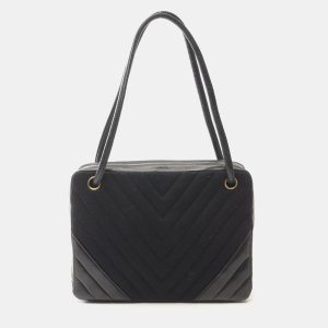 Chanel Black Chevron Lambskin and Jersey Shoulder Bag, Shoulder Bags - Luxury Closet catalog