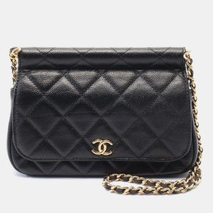 Chanel Black Leather Bar Clutch on Chain, Clutches & Special Occasion Bags - Luxury Closet catalog