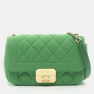 Chanel Green Cotton Jersey Chic With Me Shoulder Bag, Shoulder Bags - Luxury Closet catalog