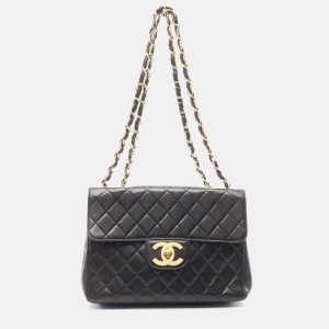 Chanel Black Lambskin Leather Jumbo Classic Flap Shoulder Bag, Shoulder Bags - Luxury Closet catalog