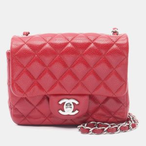 Chanel Red Leather Mini Chain Shoulder Bag, Shoulder Bags - Luxury Closet catalog