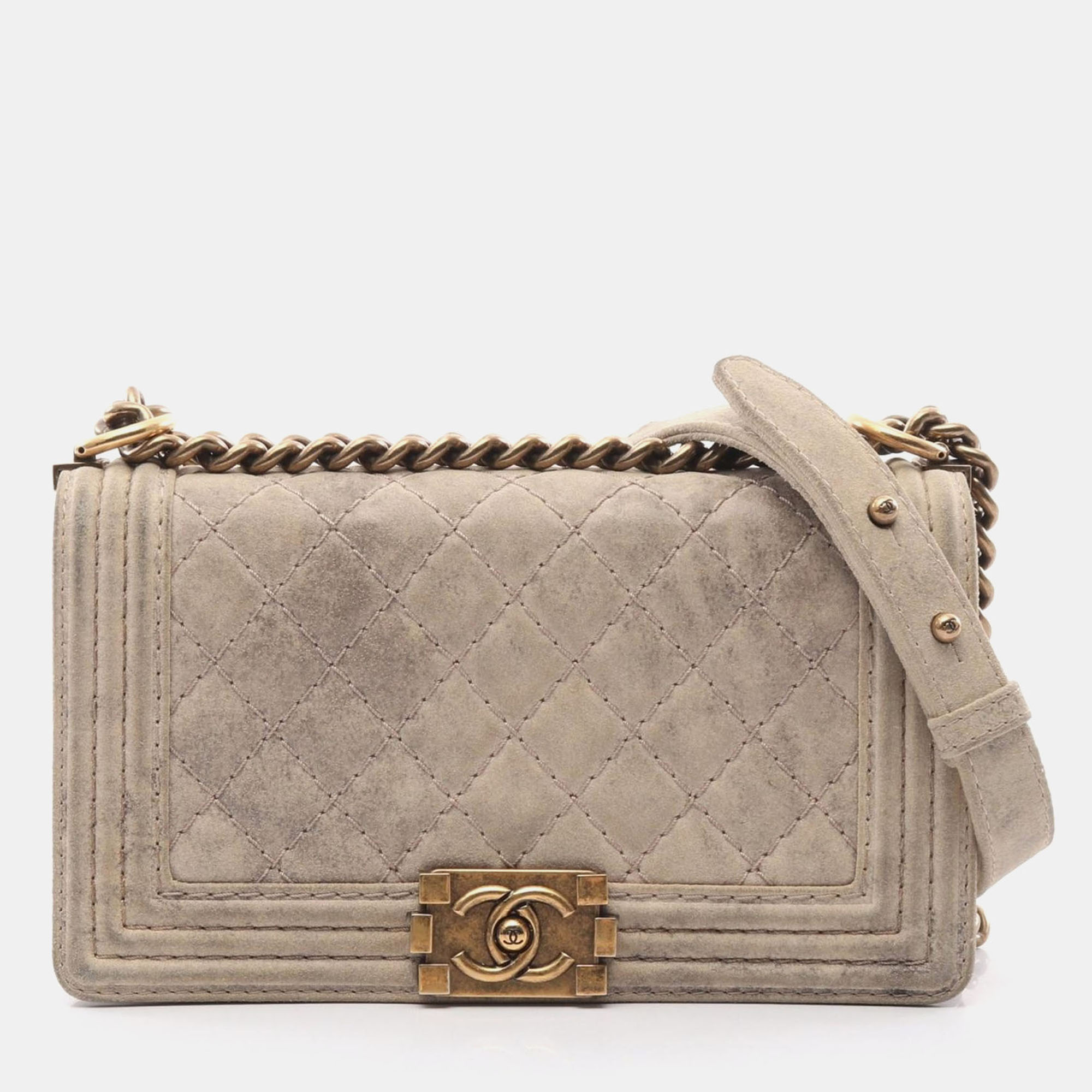 Chanel Beige Calfskin Leather CC Boy Chanel Shoulder Bag, Shoulder Bags - Luxury Closet catalog