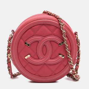 Chanel Pink Caviar CC Filigree Round Crossbody, Handbags - Luxury Closet catalog