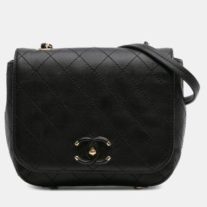 Chanel Black Small Stitched Calfskin Covered CC Flap, Shoulder Bags - Luxury Closet catalog