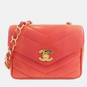 Chanel Red Chevron Quilted Lambskin Square Mini Flap Bag, Shoulder Bags - Luxury Closet catalog