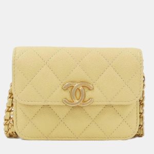 Chanel Yellow Quited Leather Chain Clutch, Clutches & Special Occasion Bags - Luxury Closet catalog