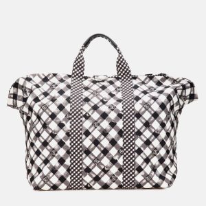 Chanel Black/White Printed Canvas Gingham Weekender Tote, Tote Handbags - Luxury Closet catalog