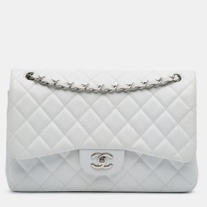 Chanel White Jumbo Classic Caviar Double Flap, Shoulder Bags - Luxury Closet catalog