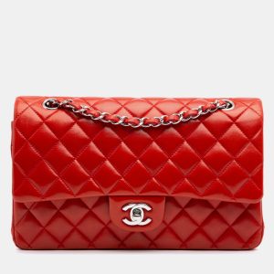 Chanel Red Medium Classic Lambskin Double Flap, Shoulder Bags - Luxury Closet catalog