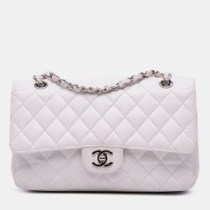 Chanel White Medium Classic Caviar Double Flap, Shoulder Bags - Luxury Closet catalog