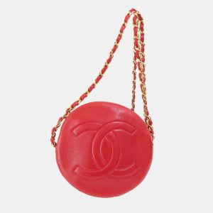 Chanel Red Lambskin Leather Coco Mark Shoulder Bag, Shoulder Bags - Luxury Closet catalog