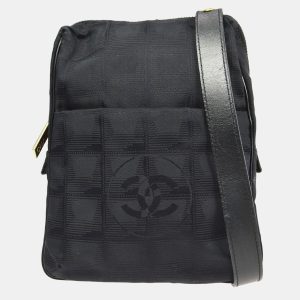 Chanel Black Jacquard Nylon Travel Line Shoulder Bag, Shoulder Bags - Luxury Closet catalog