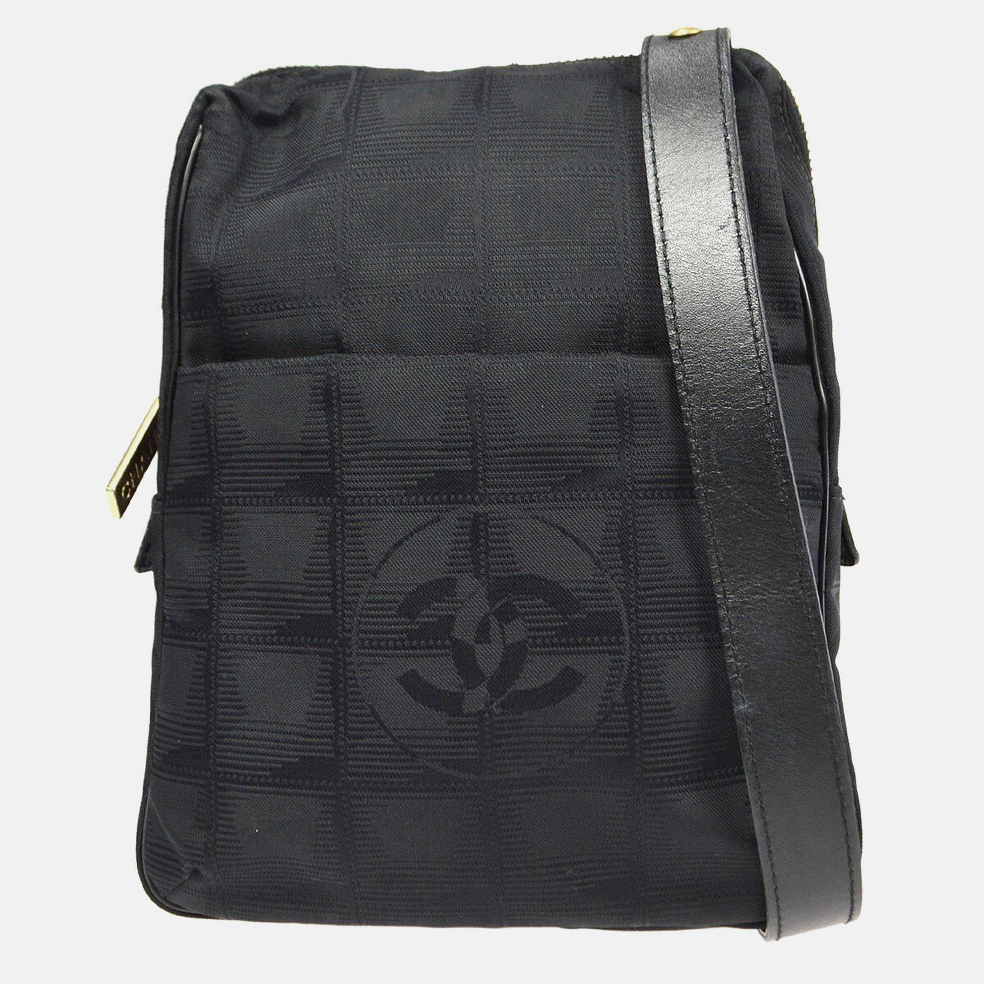 Chanel Black Jacquard Nylon Travel Line Shoulder Bag, Shoulder Bags - Luxury Closet catalog