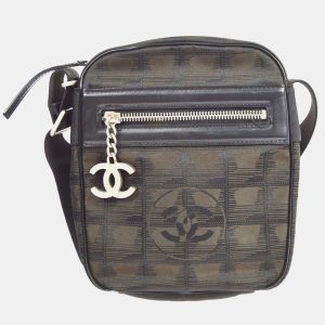 Chanel Brown Jacquard Nylon Travel Line Shoulder Bag, Shoulder Bags - Luxury Closet catalog