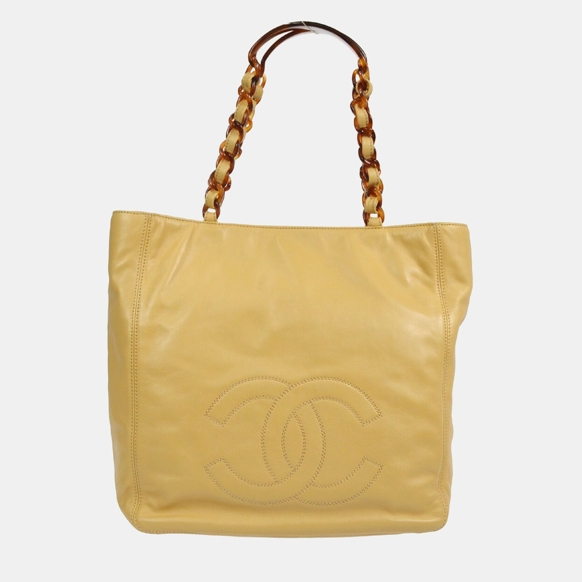 Chanel Beige Lambskin Plastic Chain Tote Bag, Tote Handbags - Luxury Closet catalog