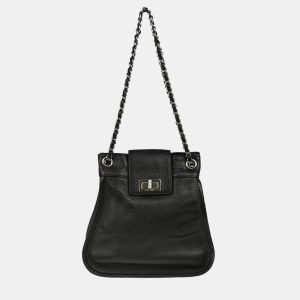 Chanel Black Calfskin Mademoiselle Lock Chain Shoulder Bag, Shoulder Bags - Luxury Closet catalog
