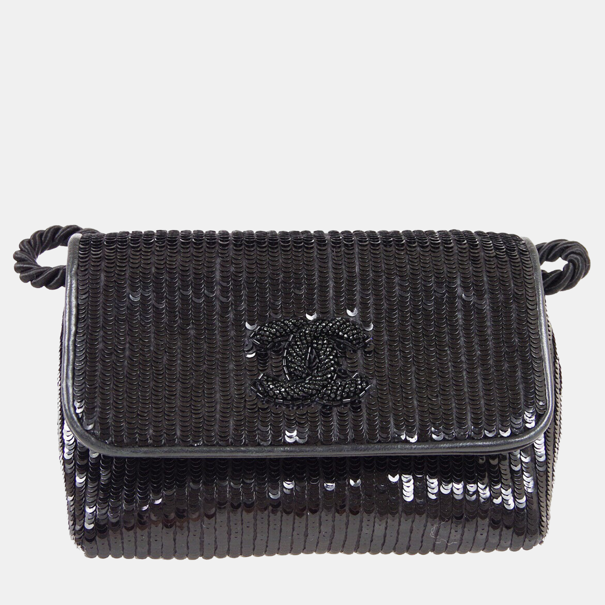 Chanel Black Sequined Beaded Mini Flap Shoulder Bag, Shoulder Bags - Luxury Closet catalog