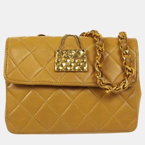 Chanel Bag Motif Quilted Chain Mini Shoulder Bag Beige Lambskin, Shoulder Bags - Luxury Closet catalog