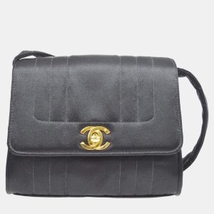Chanel Black Satin Straight Flap Mademoiselle Shoulder Bag, Shoulder Bags - Luxury Closet catalog