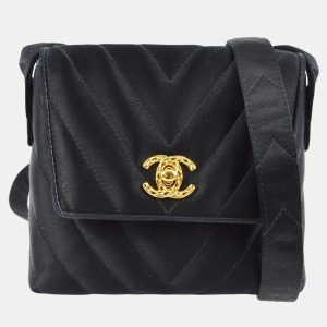 Chanel Black Satin Chevron Shoulder Bag, Shoulder Bags - Luxury Closet catalog