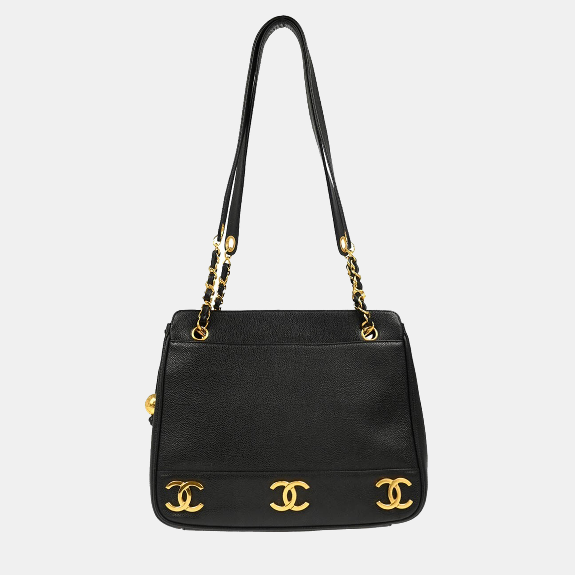 Chanel Black Calfskin Triple CC Shoulder Tote Bag, Tote Handbags - Luxury Closet catalog