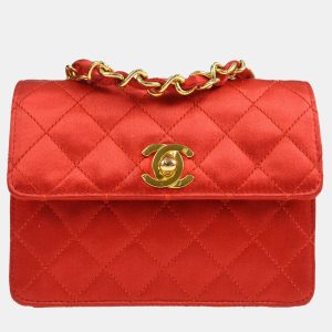 Chanel Red Satin Straight Flap Single Chain Bag, Shoulder Bags - Luxury Closet catalog
