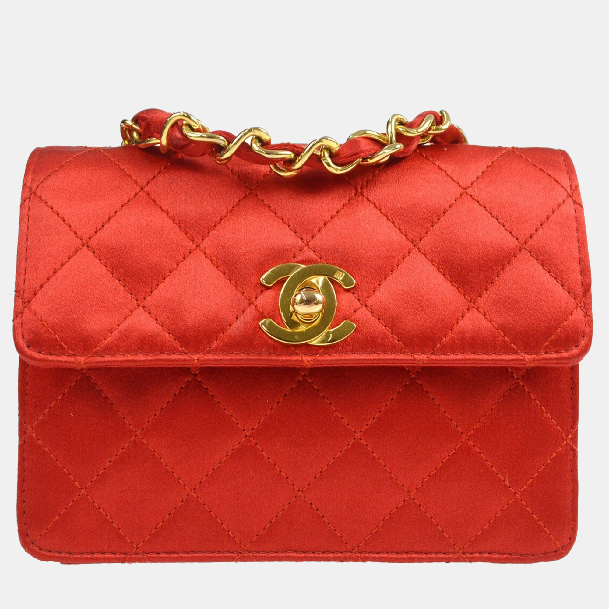 Chanel Red Satin Straight Flap Single Chain Bag, Shoulder Bags - Luxury Closet catalog