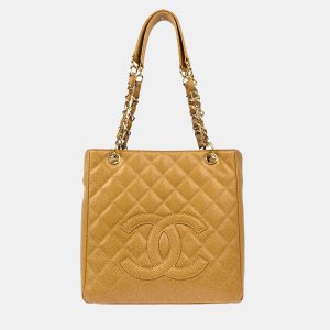 Chanel Beige Calfskin Petite Shopping Tote Handbag, Tote Handbags - Luxury Closet catalog