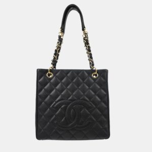 Chanel Black Calfskin Petite Shopping Tote Handbag, Tote Handbags - Luxury Closet catalog
